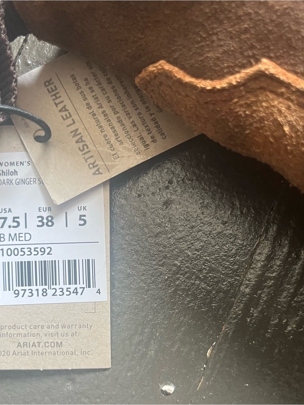 Ariat Shiloh Dark Ginger Suede Western Chelsea Heeled Boots - Picture 12 of 13